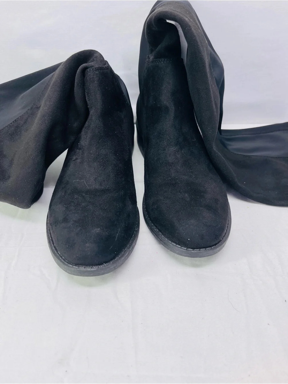 Black Over-the-Knee Stretch Boots - Women